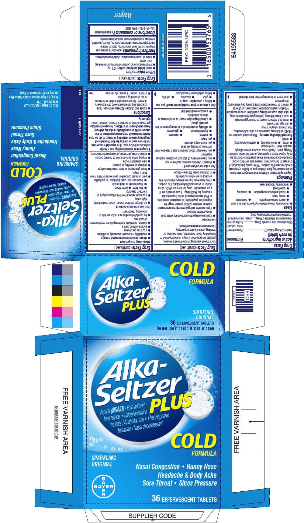 Aspirin, Chlorpheniramine Maleate, and Phenylephrine Bitartrate package label