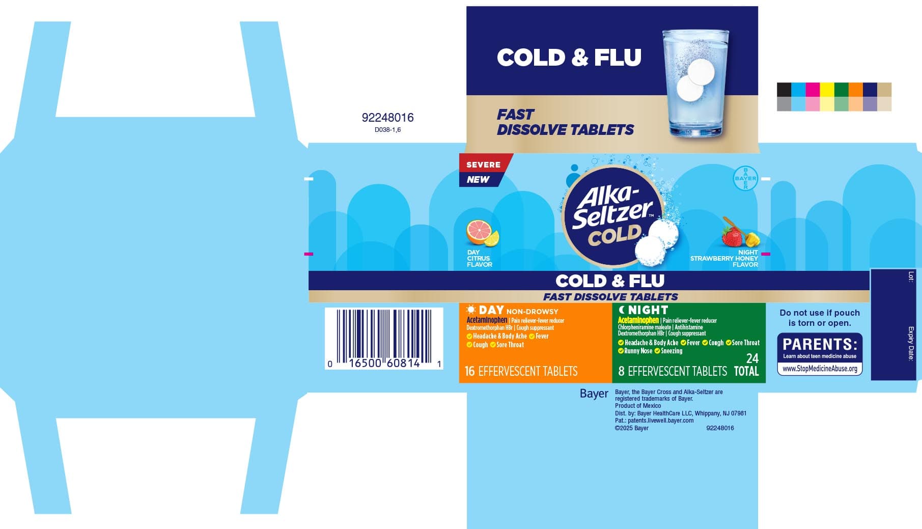 Alka-Seltzer Plus Severe Cold Night Powerfast Fizz (Aspirin, Doxylamine Succinate, Dextromethorphan Hydrobromide, Phenylephrine Bitartrate) package label