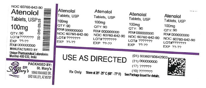 Atenolol package label