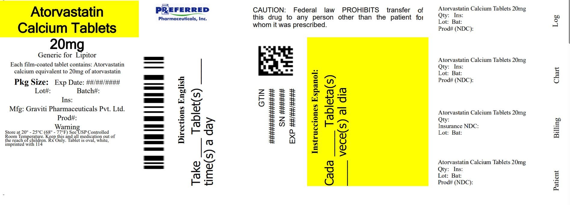 Atorvastatin Calcium, Coated package label