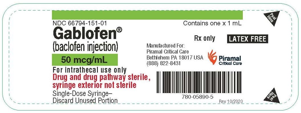 Gablofen (Baclofen Injection) package label