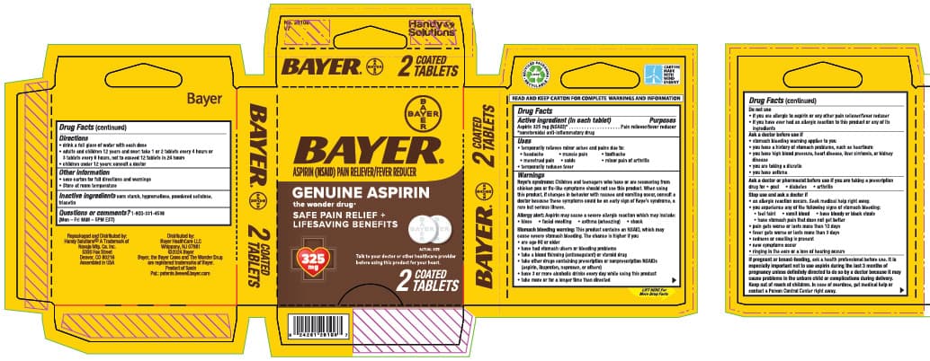 Bayer Genuine Aspirin package label