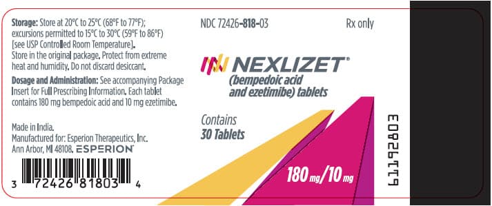 Nexlizet (Bempedoic Acid and Ezetimibe) package label