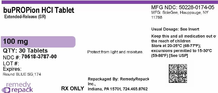 Bupropion Hydrochloride SR package label