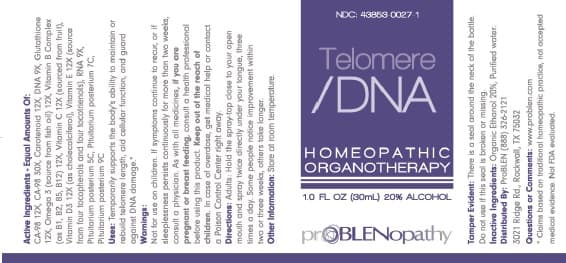 Telomere - Dna (Ca98, Carotenoid, Dna, Glutathione, Omega 3, Pituitarum, Rna, Vitamin B Complex, Vitamin C, Vitamin D3, Vitamin E) package label