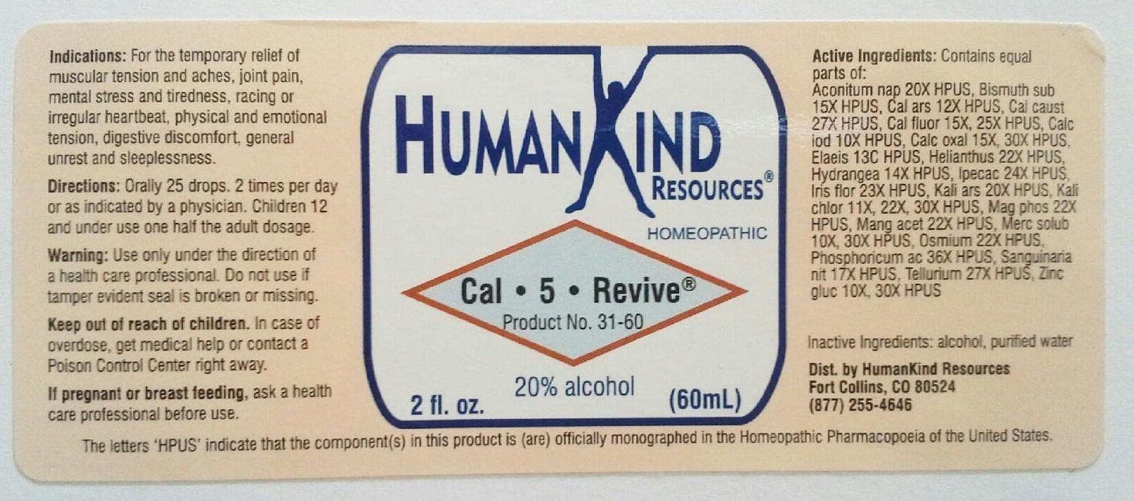Cal-5-Revive (Calcium Balance) package label