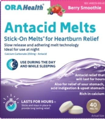 Antacid Melts (Calcium Carbonate 250mg) package label
