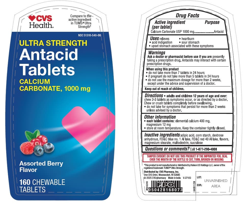 Ultra Strength Antacid (Calcium Carbonate Chewable Tablets) package label