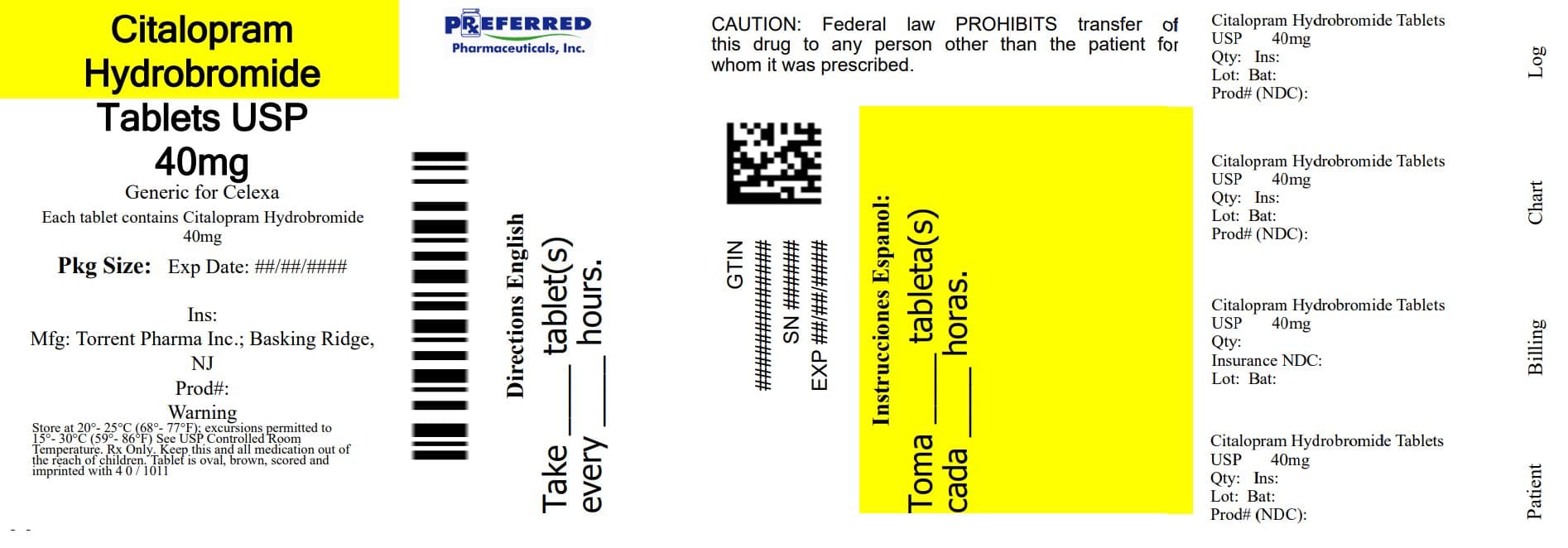 Citalopram Hydrobromide package label