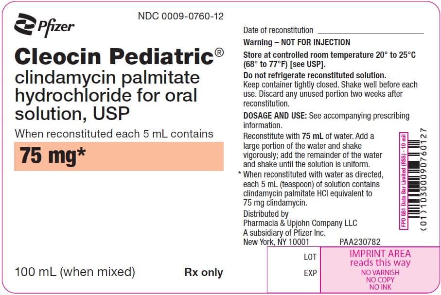 Cleocin Pediatric (Clindamycin Palmitate Hydrochloride) package label