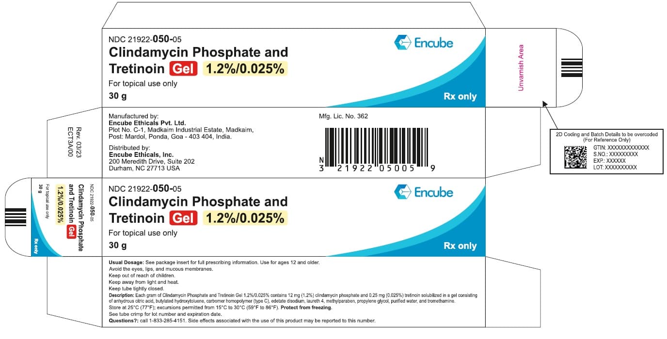Clindamycin Phosphate and Tretinoin Gel 1.2%/0.025% package label