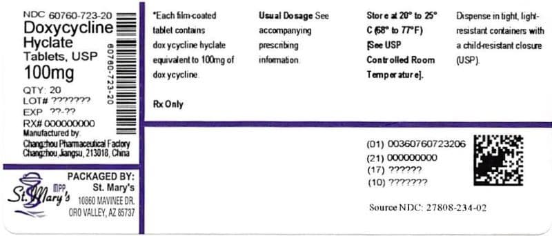 Doxycycline Hyclate package label