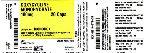 Doxycycline Monohydrate package label
