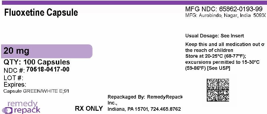 Fluoxetine Hydrochloride package label