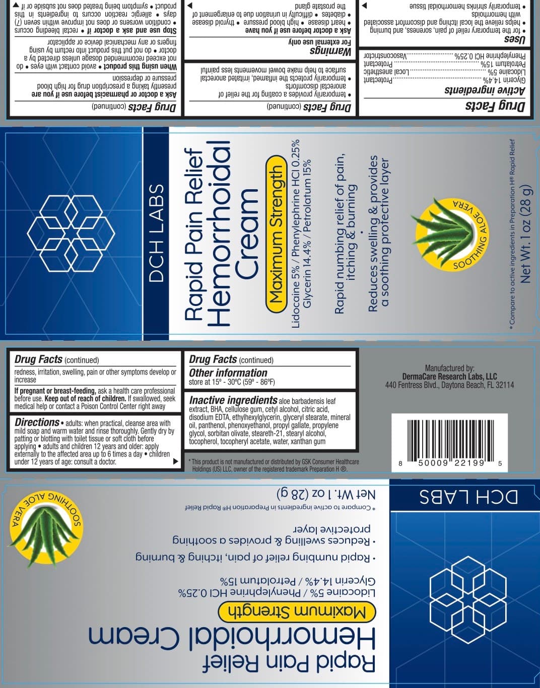Revivol Hemorrhoid and Fissure (Glycerin 14.4%, Lidocaine 5%, Petrolatum 15%, Phenylephrine HCL 0.25%) package label