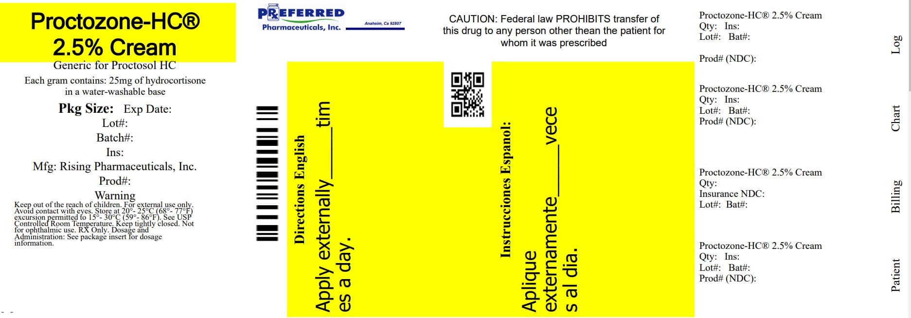 Hydroxate Gel (Hydrocortisone 2%) package label