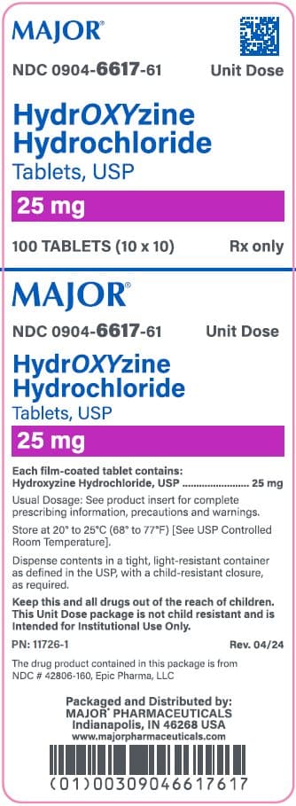 Hydroxyzine package label