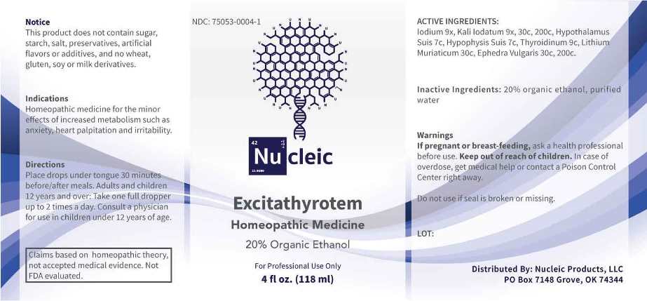 Excitathyrotem (Iodium, Kali Iodatum, Hypothalamus Suis, Hypophysis Suis, Thyroidinum (suis), Lithium Muriaticum, Ephedra Vulgaris) package label