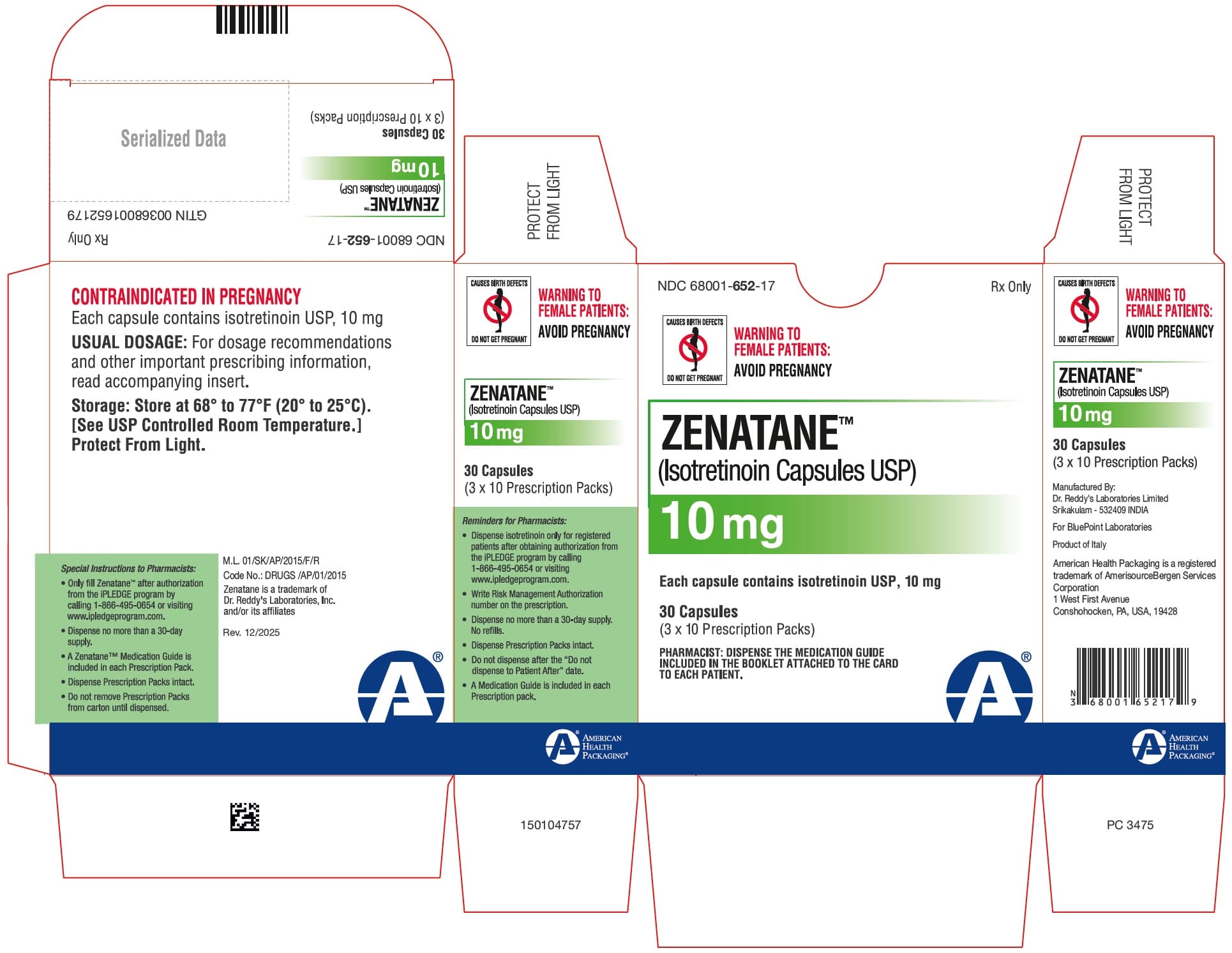 Absorica Ld (Isotretinoin) package label