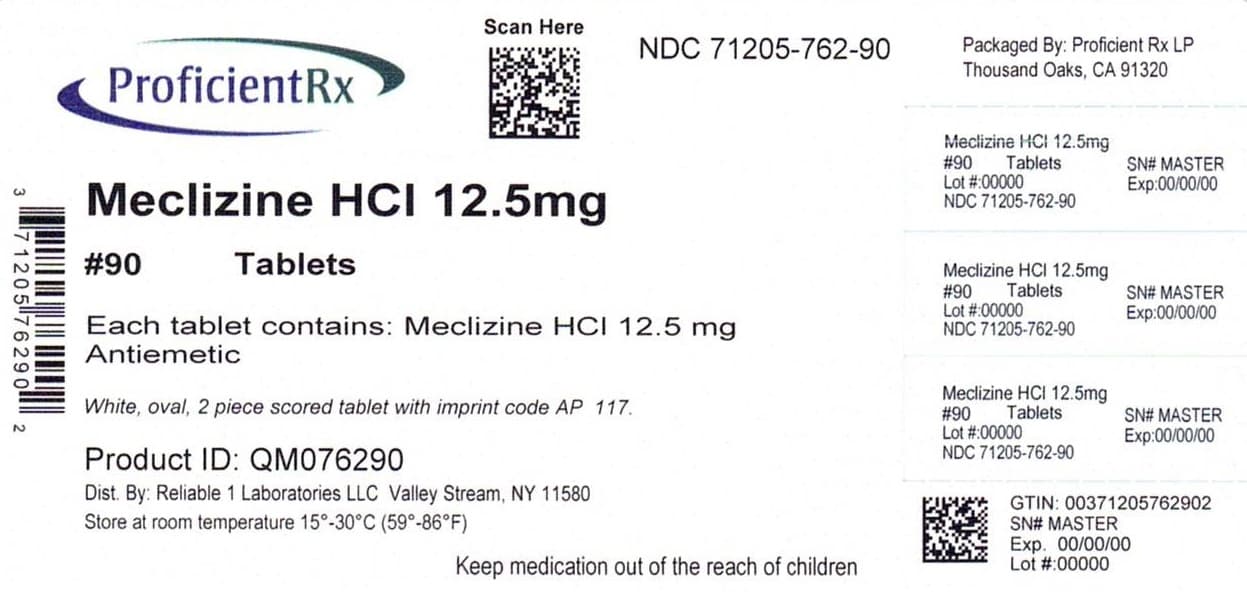 Meclizine HCL 12.5 Mg package label