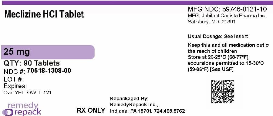 Meclizine Hydrocloride package label