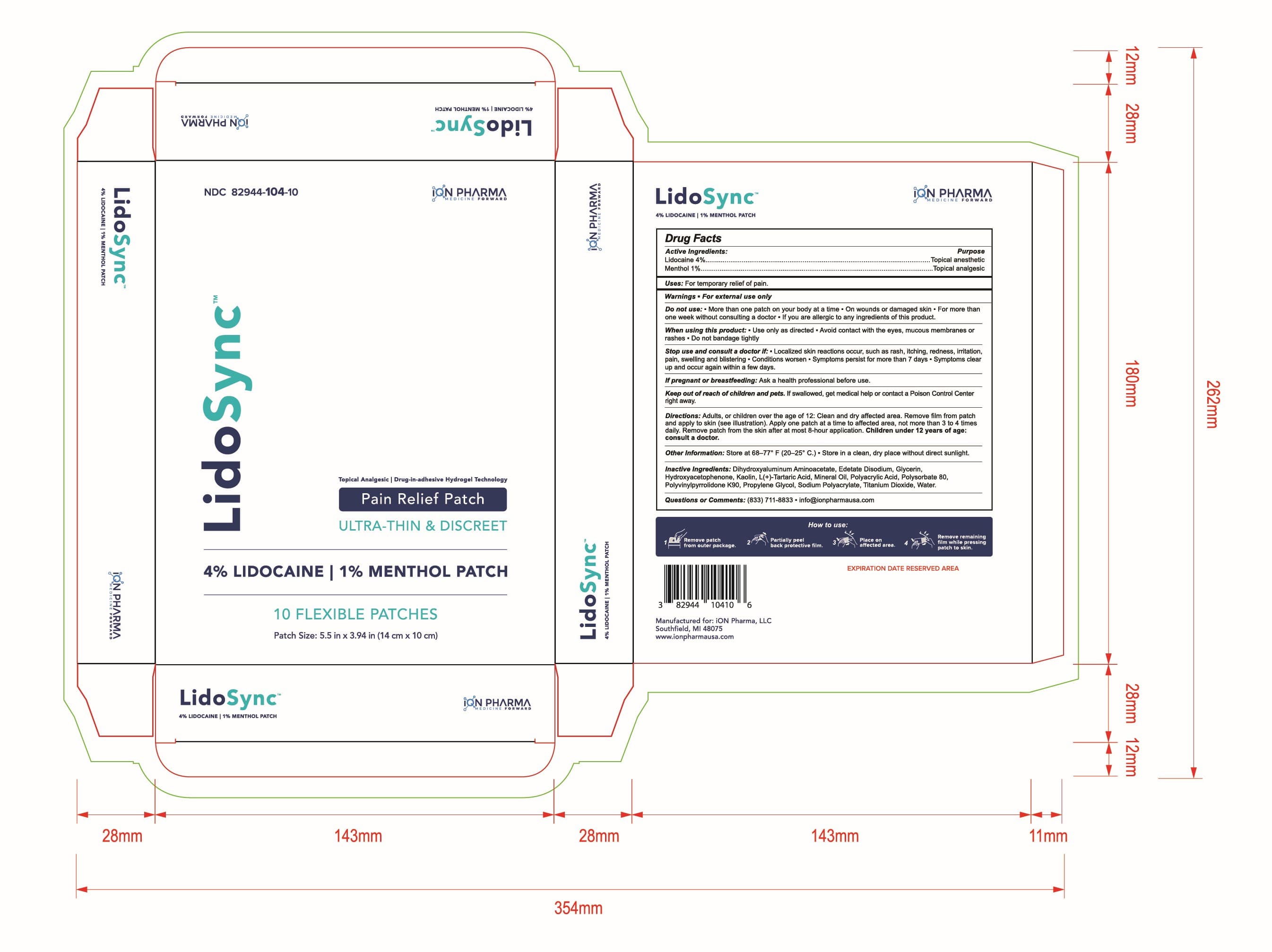 Numbing Creams (Menthol Lidocaine) package label