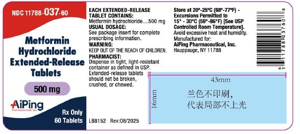 Metformin Hydrochloride Tablets package label