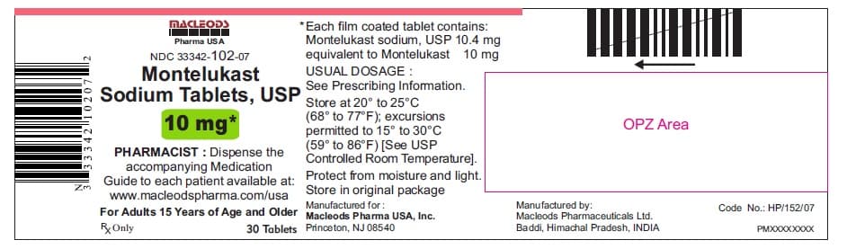 Montelukast package label