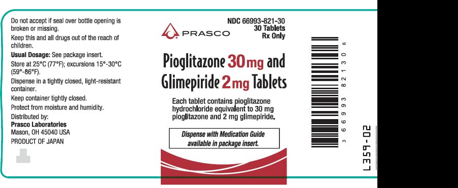 Pioglitazone and Glimepiride package label