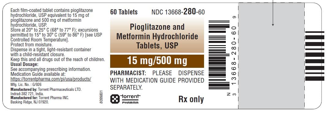 Pioglitazone HCL and Metformin HCL package label