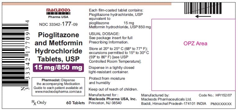 Pioglitazone Hydrochloride and Metformin Hydrochloride package label