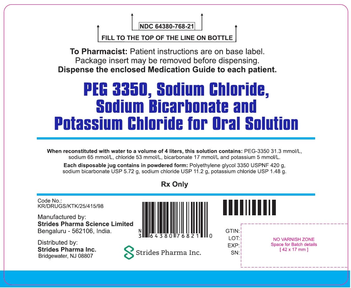 Polyethylene Glycol 3350, Sodium Chloride, Sodium Bicarbonate and Potassium Chloride - Unflavored package label