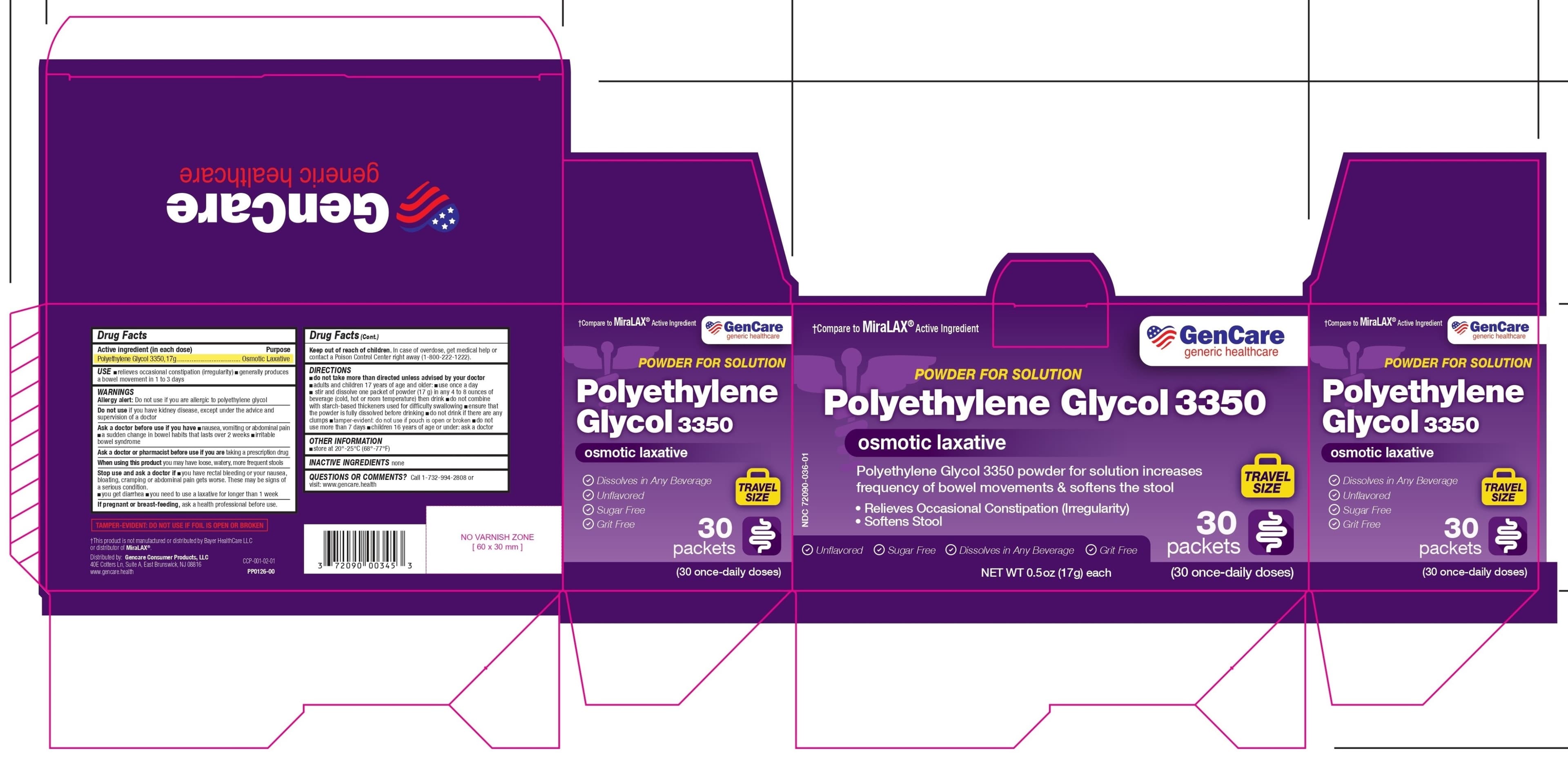 Ez2go Polyethylene Glycol 3350 (Polyethylene Glycol 3350) package label
