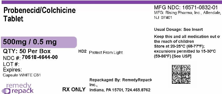 Probenecid and Colchicine package label