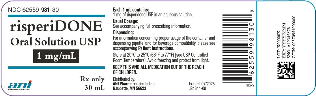 Risperidone package label