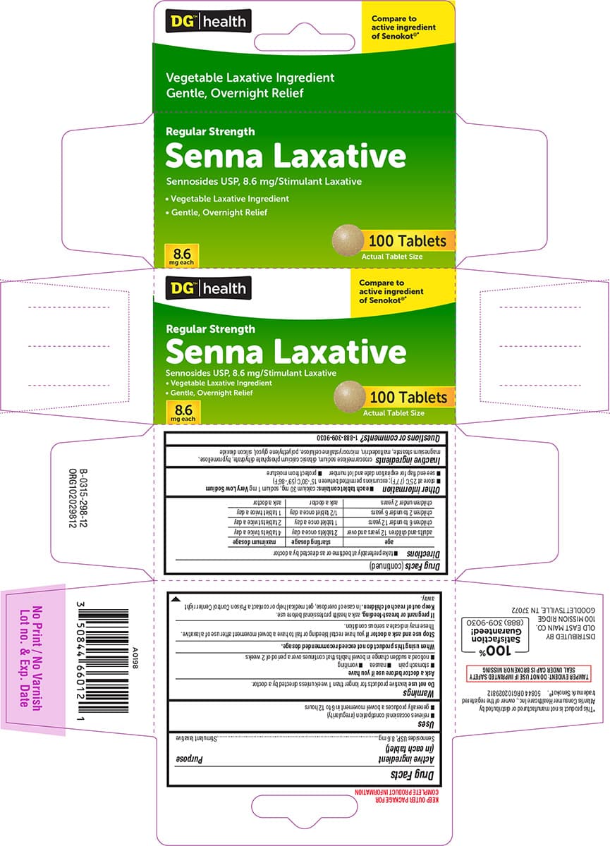 Senna Laxative package label