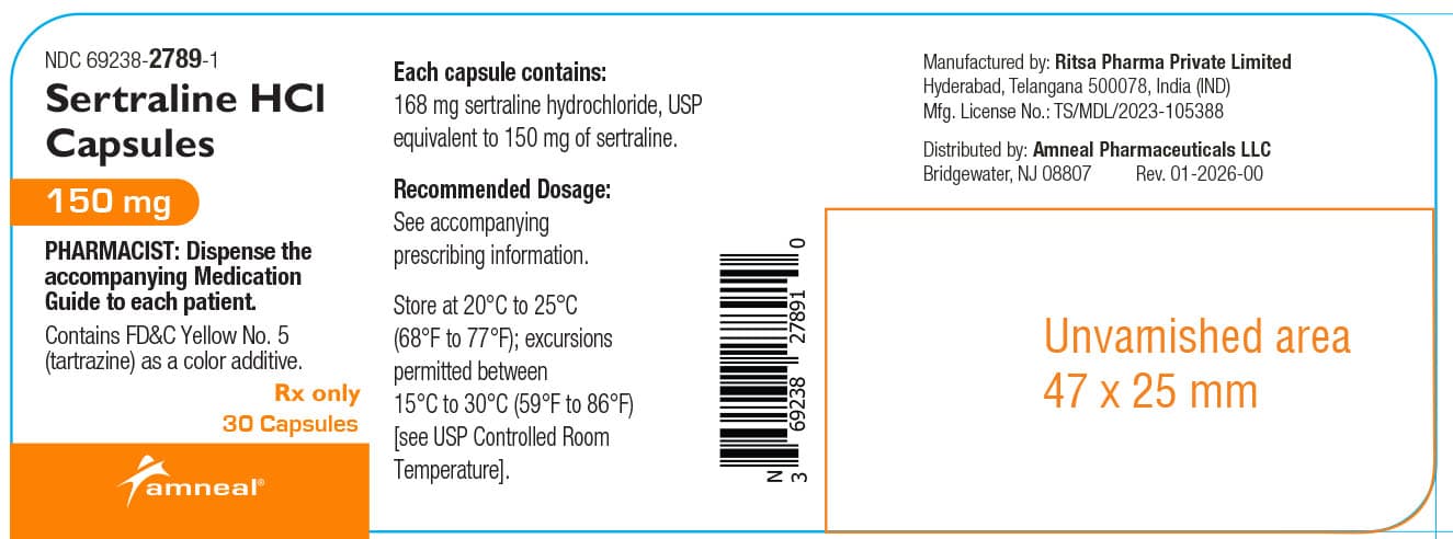Sertraline HCL package label