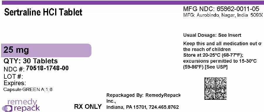 Sertraline Hydrochloride package label
