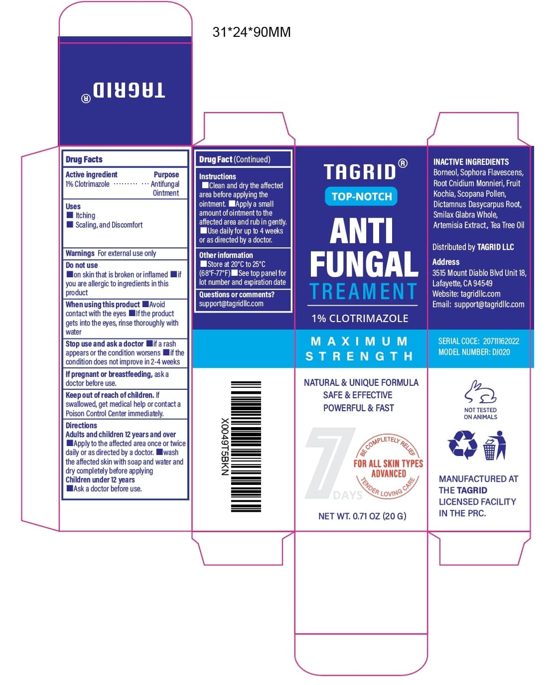 Tagrid Antifungal Kit (Tolnaftate,clotrimazole) package label
