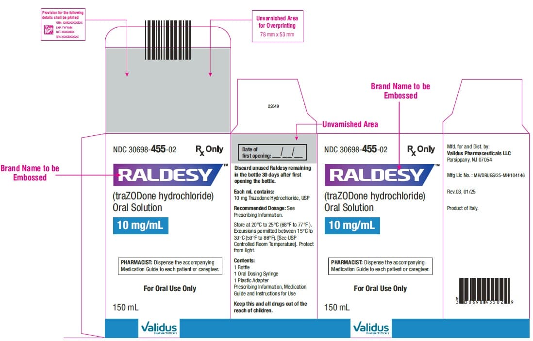 Raldesy (Trazodone Hydrochloride Oral) package label