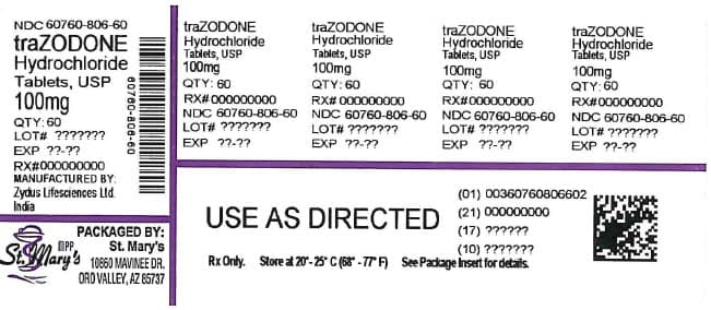 Trazodone Hydrochloride package label