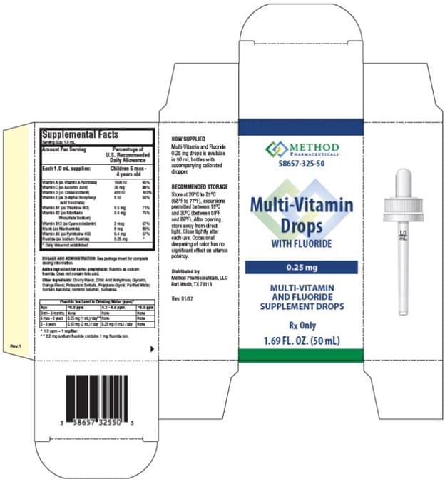 Multi-Vitamin with Fluoride (Vitamin A, Ascorbic Acid, Cholecalciferol, Alpha-Tocopherol Acetate, Thiamine Hydrochloride, Riboflavin 5-Phosphate Sodium, Cyanocobalamin, Niacinamide, Pyridoxine Hydrochloride and Sodium Fluoride) package label