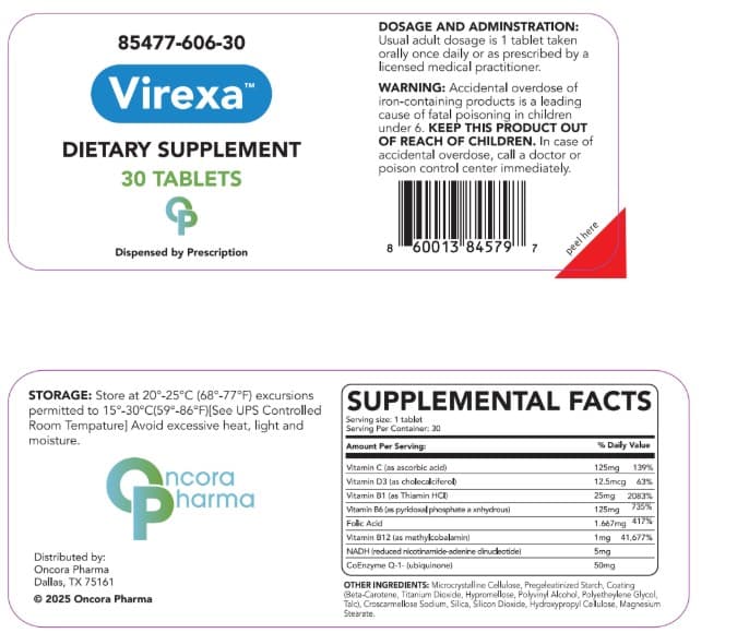 Virexa (Vitamin C, Vitamin D3, Vitamin B1, Vitamin B6, Vitamin B12, Folic Acid, Nadh, Ubiquinone) package label