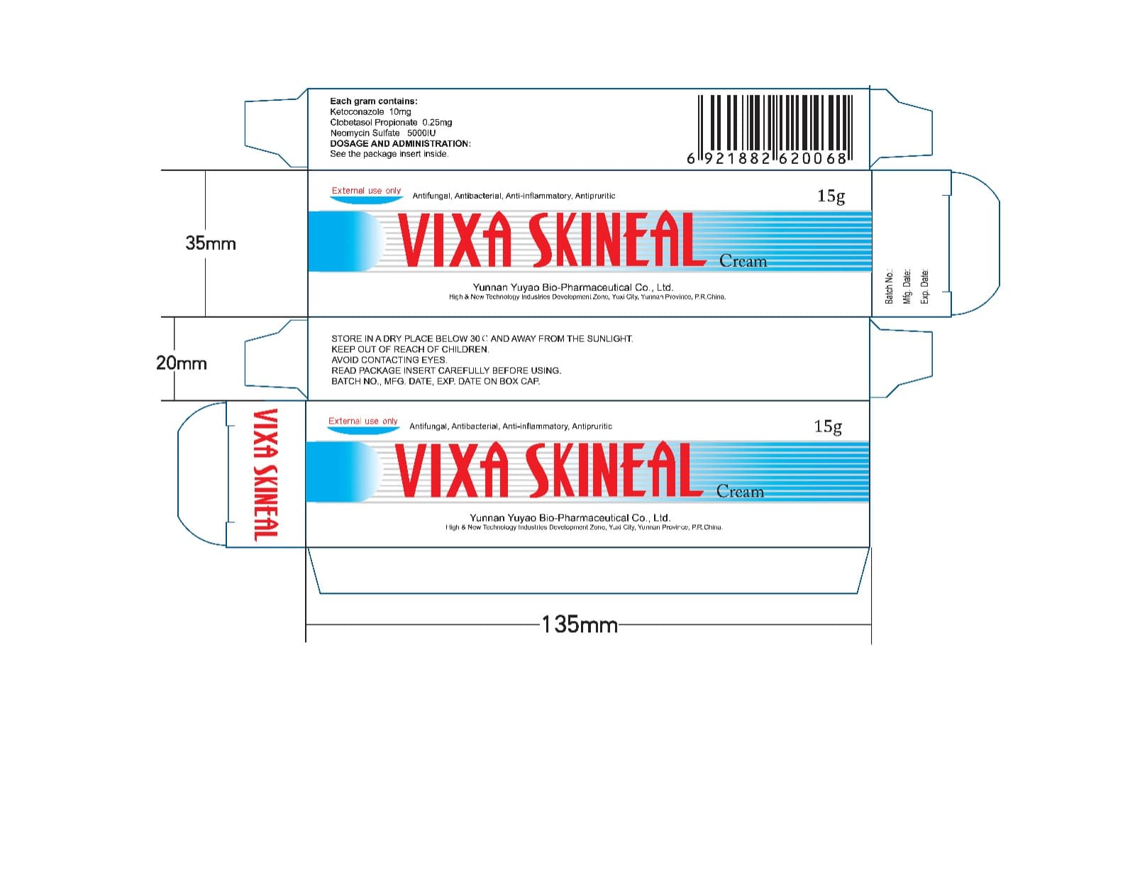 Vixa Skineal Compound Ketoconazole package label