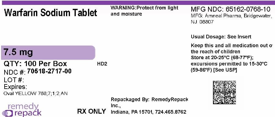 Warfarin package label