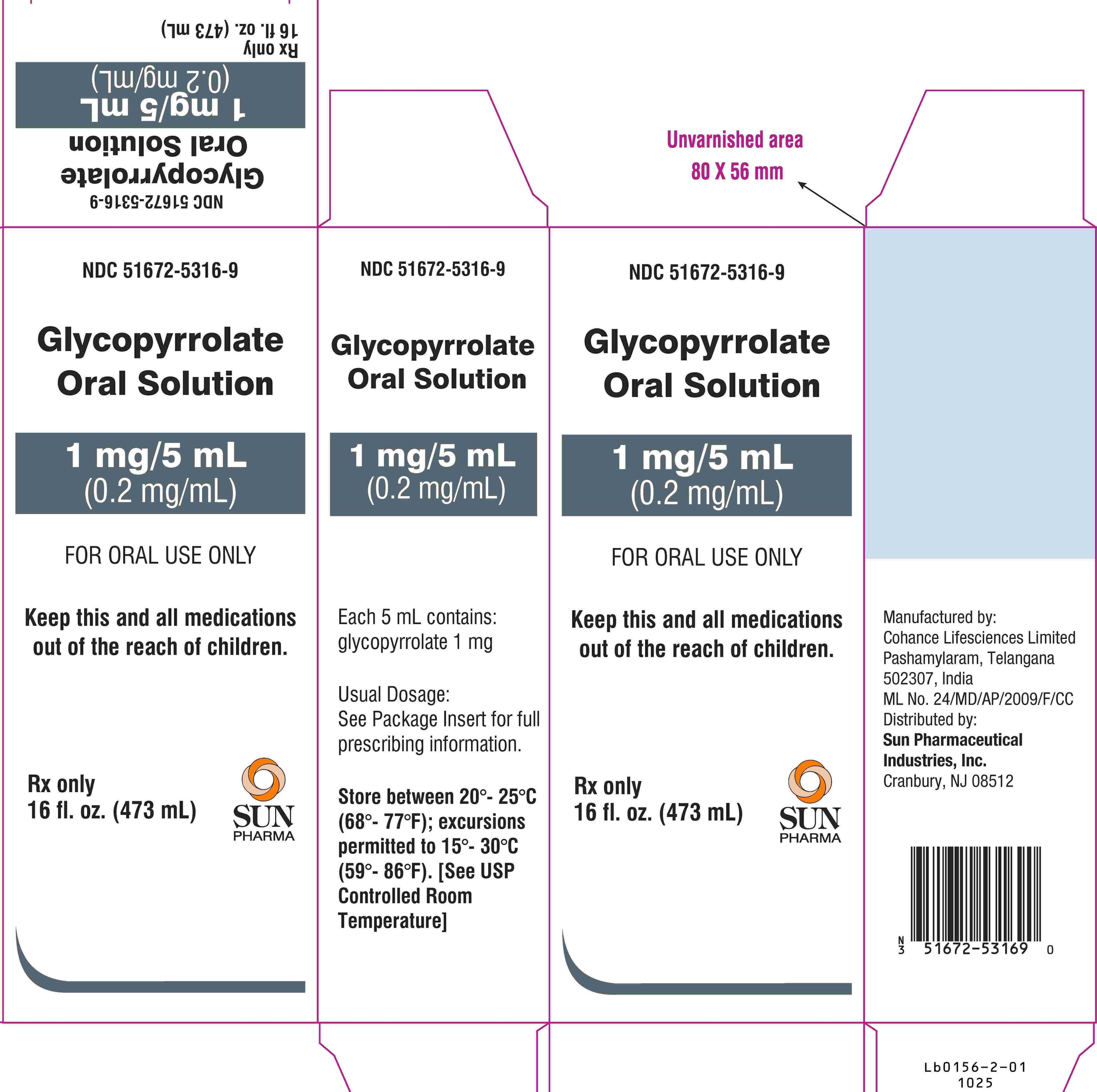 Glycopyrrolate Oral Solution — Reference image, actual packaging may vary