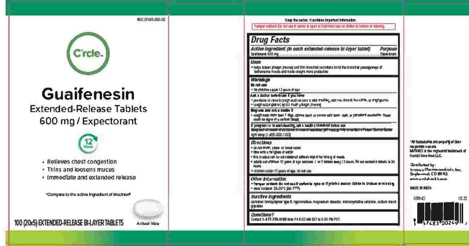 Crcle Guaifensin Extended Release Tablet, 1200 Mg — Reference image, actual packaging may vary