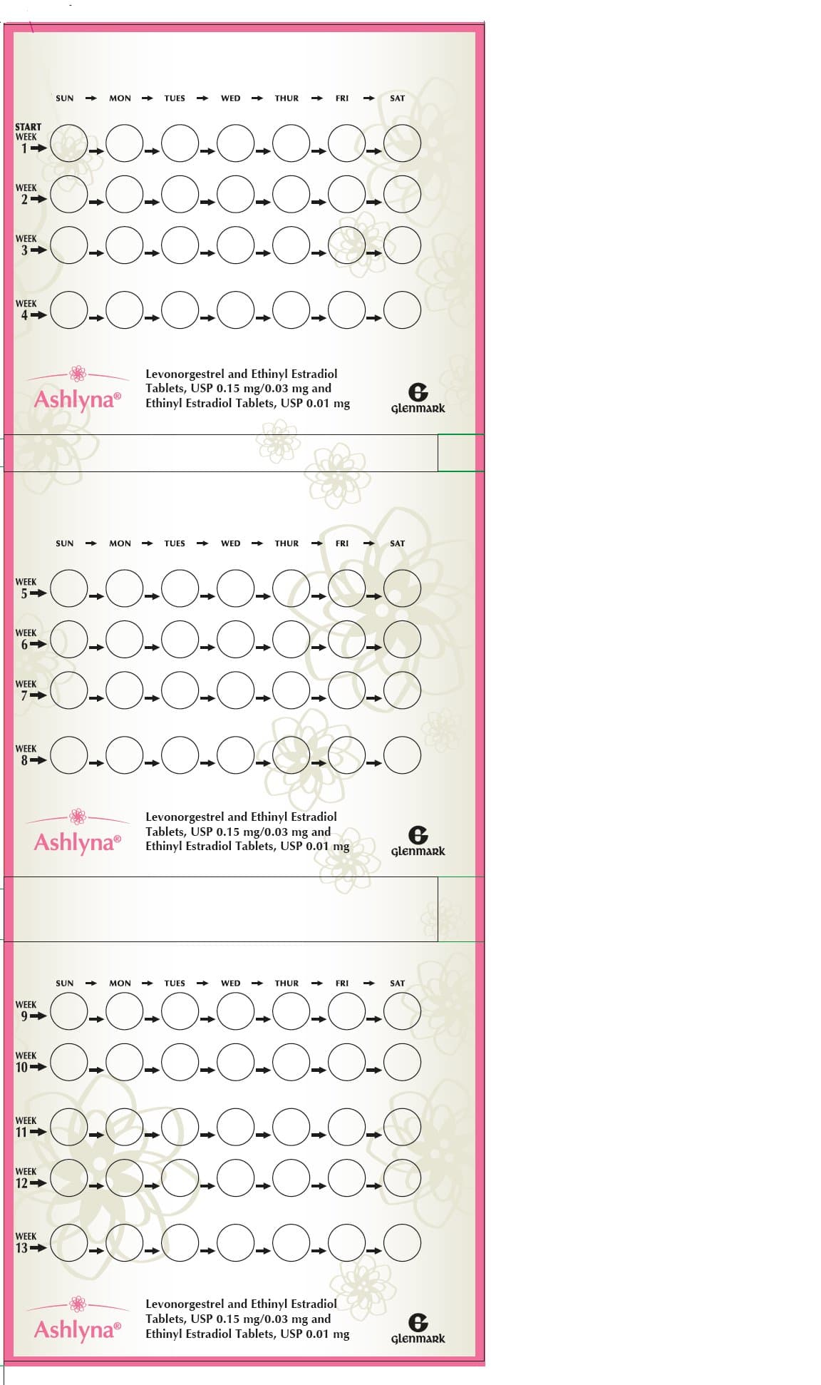 Levonorgestrel and Ethinyl Estradiol — Reference image, actual packaging may vary