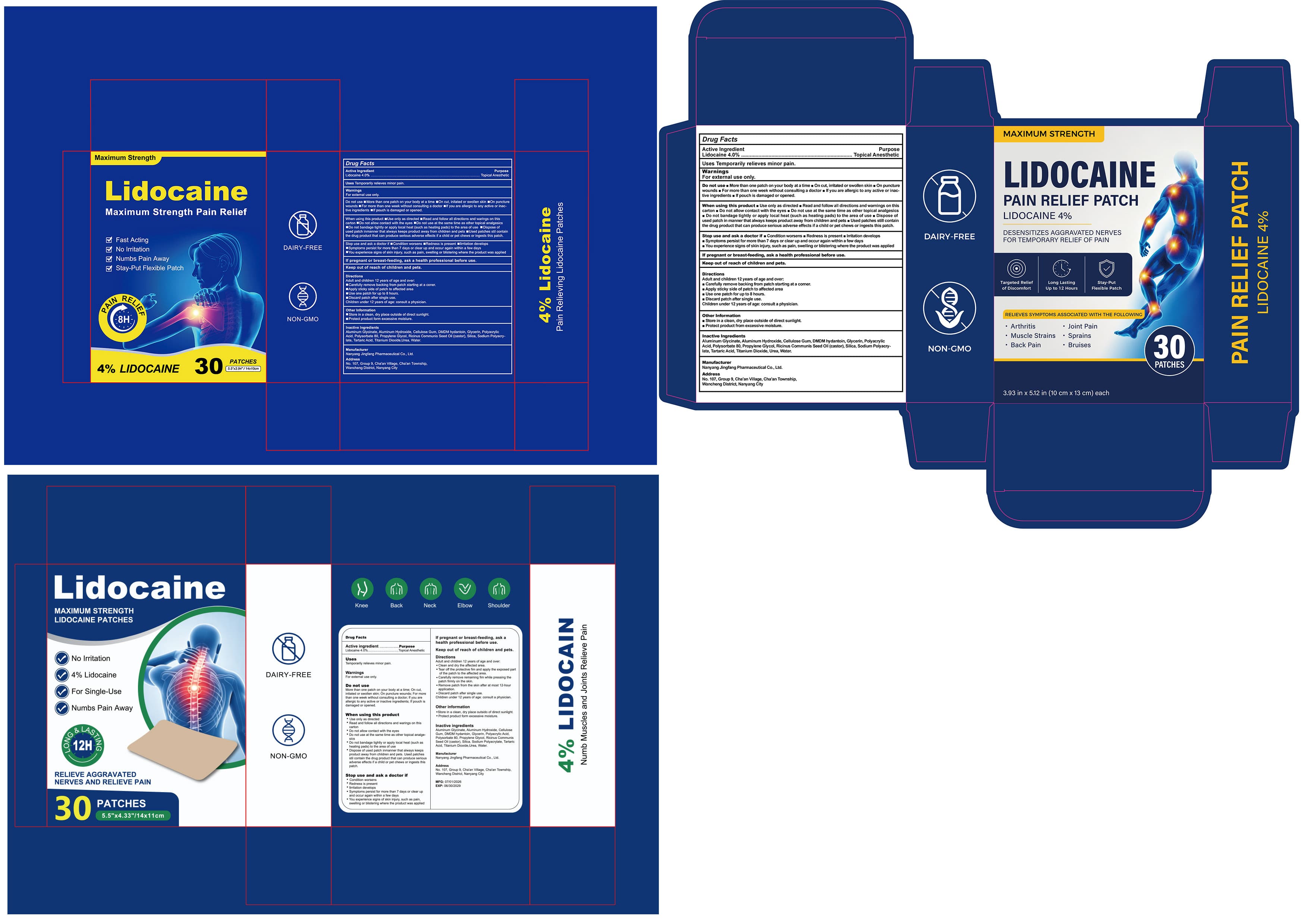 Winco Lidocaine Pain Patch 4% 5ct — Reference image, actual packaging may vary