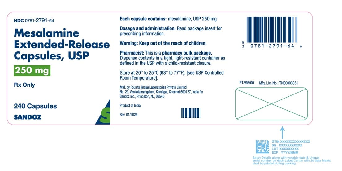 Mesalamine — Reference image, actual packaging may vary